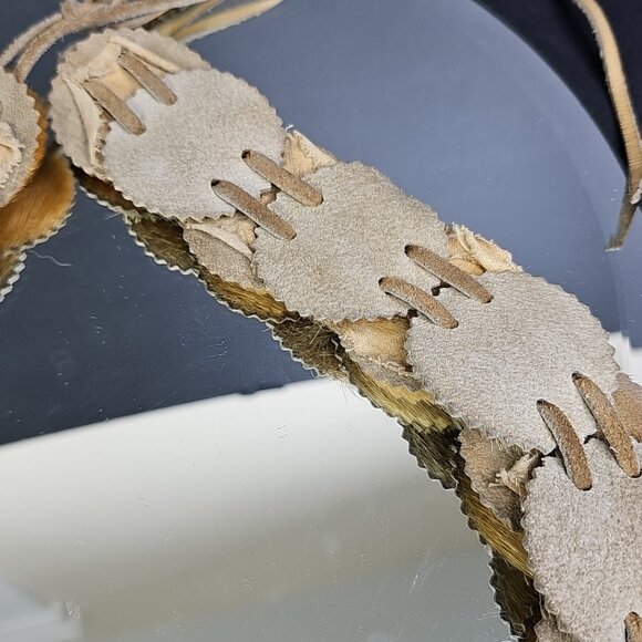 Vintage Deer Hair Belt Vintage Estimated 1950s To 1960s 30in To 36in Waist - Picture 8 of 9